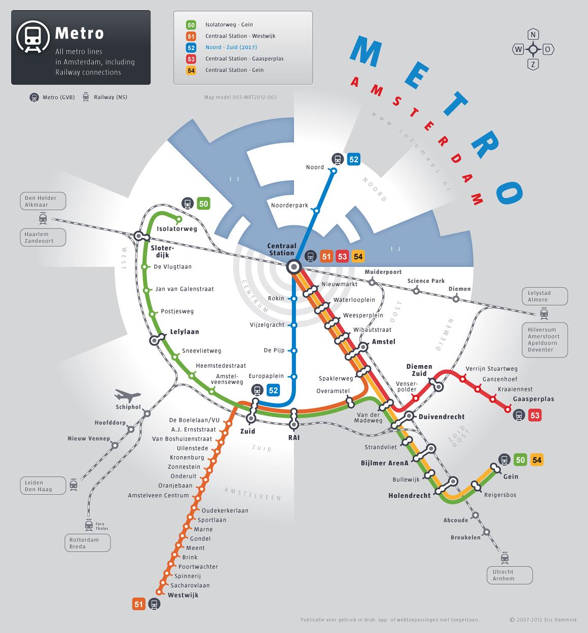 Amsterdam tube map amsterdam metro sporvogn kort holland 