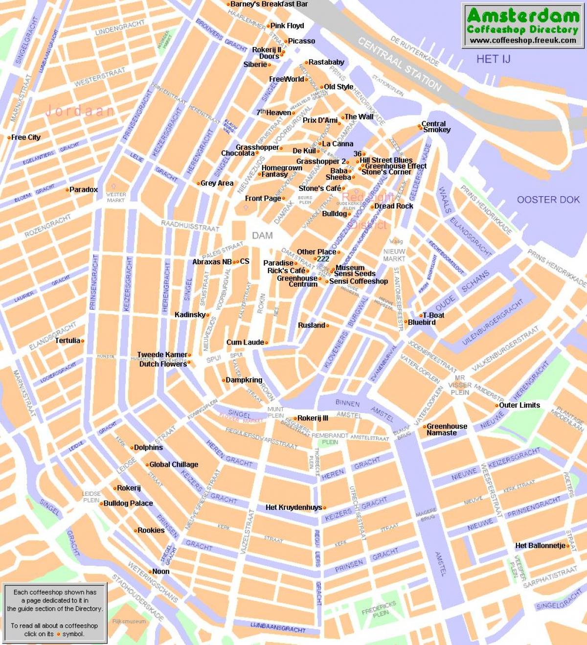 Amsterdam guide kort - Kort over Amsterdam guide (Holland)